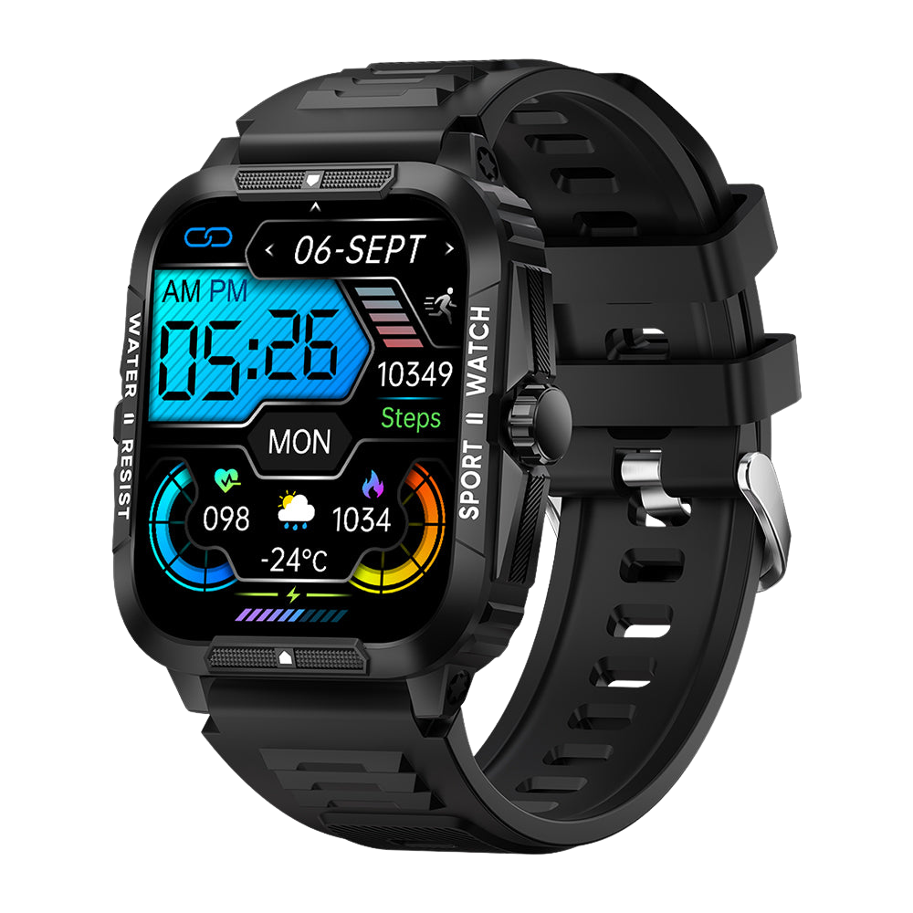 COLMI P76 Smartklocka 1.96 Utomhussport Fitness 3ATM Vattentät Svart